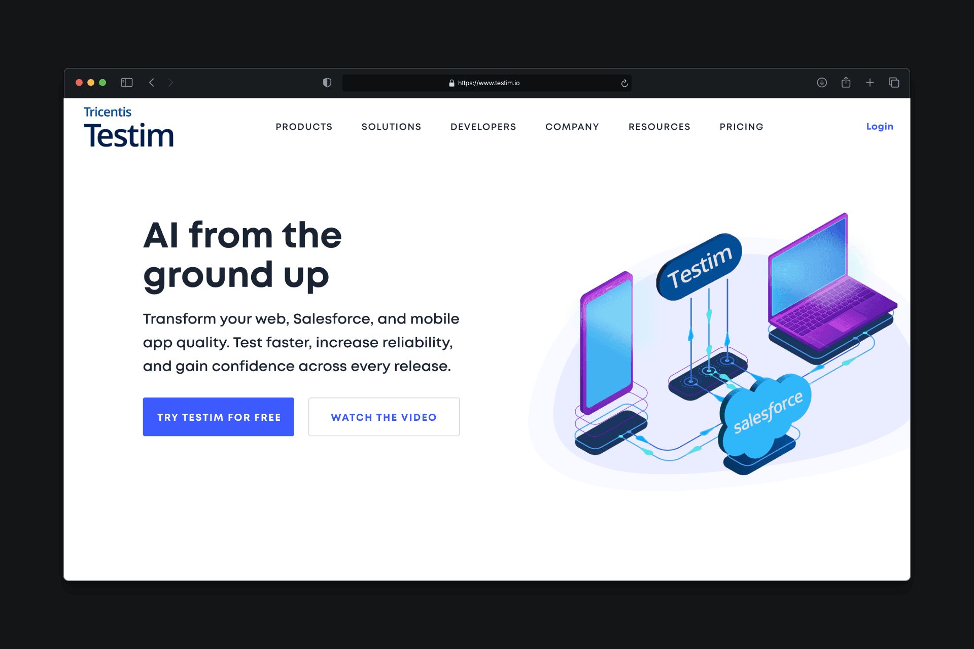 testim ai powered testing for custom